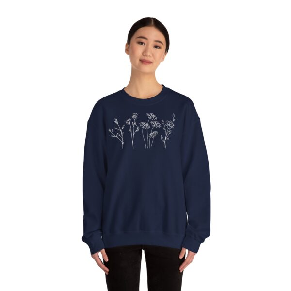 Wildflowers Minimalist Crewneck Sweatshirt - Image 3